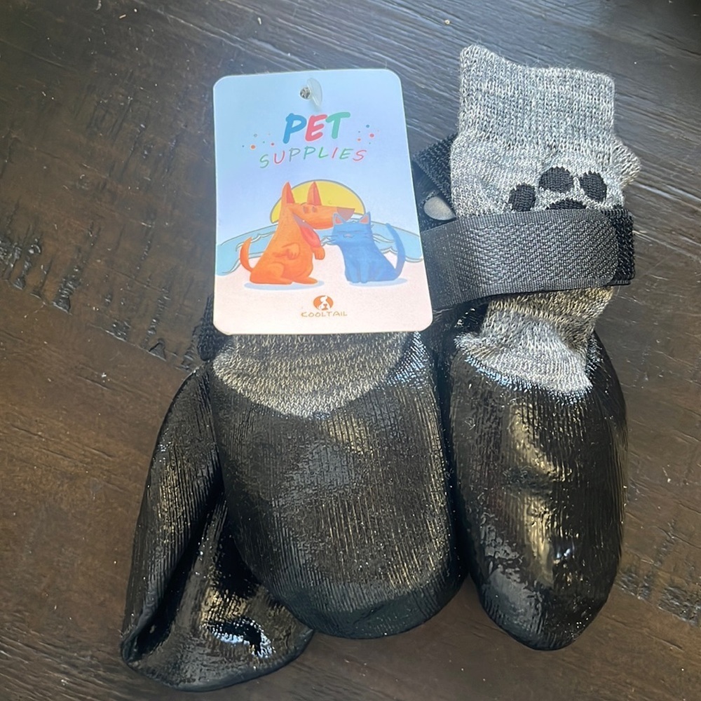 NWT Dog shoes! $25. Rubber on the bottom, socks on the top and Velcro​​